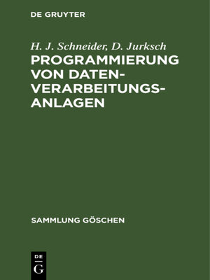 cover image of Programmierung von Datenverarbeitungsanlagen